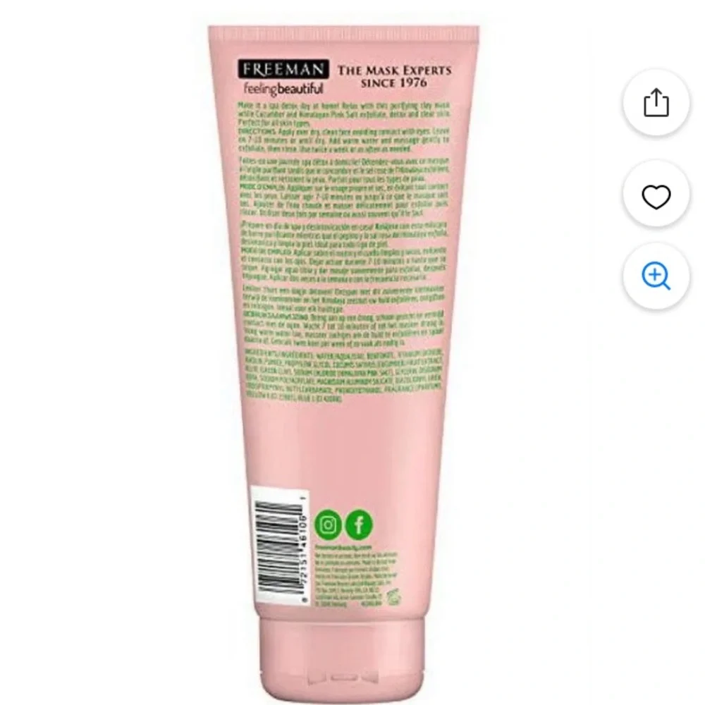 Freeman Rejuvenating Cucumber & Pink Salt Clay Mask